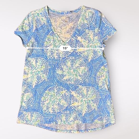 Lilly Pulitzer Etta V-Neck Tropic like it’s hot print top Size XS - Picture 5 of 10